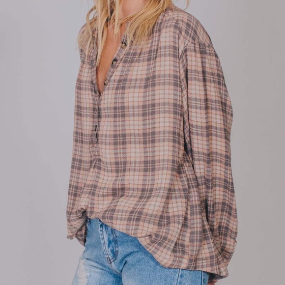 FREE PEOPLE NORTHERN BOUND BUTTONDOWN TOP - Picture 3 of 4